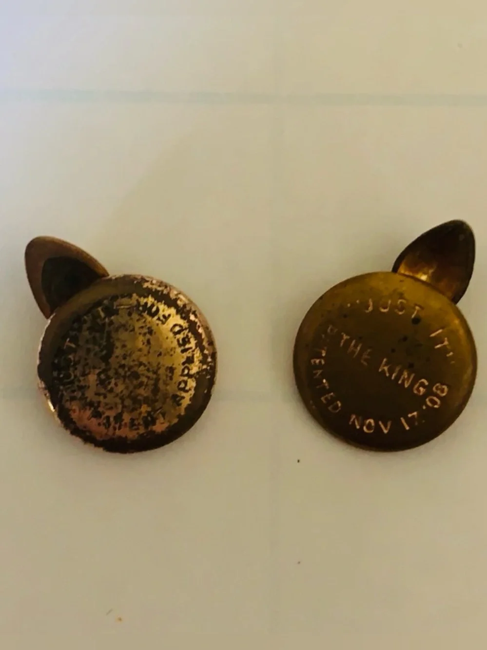 Lot of 8 Antique Collar Buttons Early 1900s Detachable Collar Studs 1908 Patent